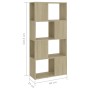 Librería separador contrachapada roble Sonoma 60x24x124,5 cm by , Bookcases and shelves - Ref: Foro24-809083, Price: 52,53 €,...
