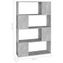 Librería separador contrachapada gris hormigón 80x24x124,5 cm | Foro24.es | Tu tienda online para hogar, jardín y más Foro24.es
