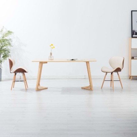 Sillas de comedor 2 uds cuero sintético y madera curvada crema | Foro24.es | Tu tienda online para hogar, jardín y más Foro24.es