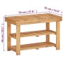 Estantería de zapatos de madera maciza de acacia 70x32x46 cm by , Shoe racks and shoe organizers - Ref: Foro24-45930, Price: ...
