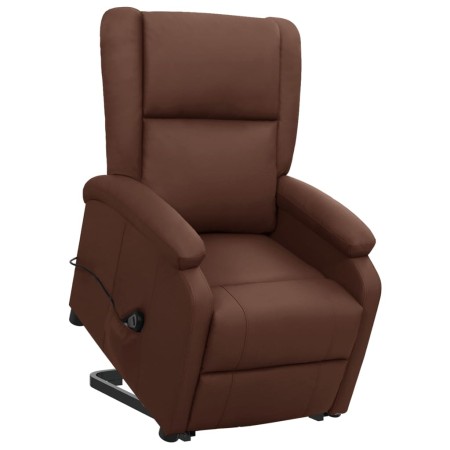 Sillón elevable cuero sintético marrón by , Armchairs - Ref: Foro24-329687, Price: 325,16 €, Discount: %