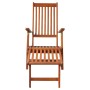 Garden lounger with footrest and cushion in solid acacia wood by vidaXL, Loungers - Ref: Foro24-3064018, Price: 139,49 €, Dis...