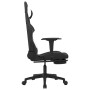 Silla gaming de masaje con reposapiés tela negro y blanco | Foro24.es | Tu tienda online para hogar, jardín y más Foro24.es