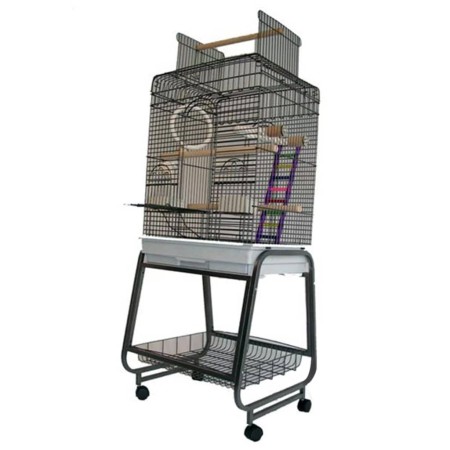 Strong Jaula para loros Villa Aurelia gris Silverstone 56x43x154 cm | Foro24.es | Tu tienda online para hogar, jardín y más Foro24.es