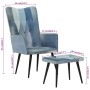 Sillón con reposapiés lona patchwork azul vaquero de , Sillones - Ref: Foro24-339672, Precio: 117,24 €, Descuento: %