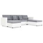 Sofá cama extraíble de 4 plazas cuero sintético blanco by , Sofas - Ref: Foro24-287214, Price: 980,54 €, Discount: %