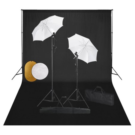 Kit estudio fotográfico lámparas sombrillas fondo y reflector von , Blitze und Studiobeleuchtung - Ref: Foro24-3067074, Preis...