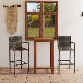 Conjunto de bar para jardín 3 piezas gris by , Garden sets - Ref: Foro24-3067986, Price: 262,93 €, Discount: %