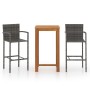 Conjunto de bar para jardín 3 piezas gris de , Conjuntos de jardín - Ref: Foro24-3067986, Precio: 280,79 €