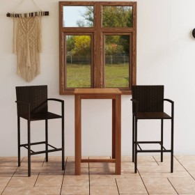 Conjunto de bar para jardín 3 piezas marrón by , Garden sets - Ref: Foro24-3067984, Price: 270,82 €, Discount: %