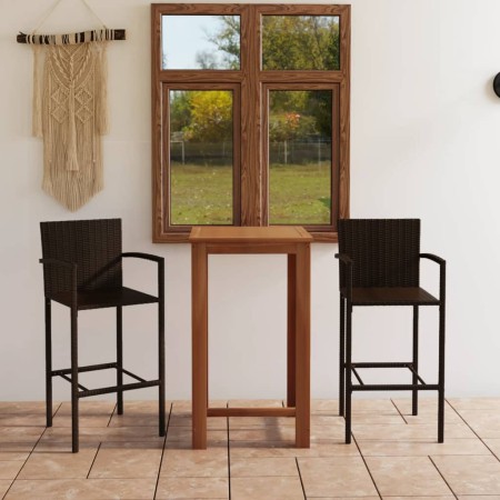 Conjunto de bar para jardín 3 piezas marrón by , Garden sets - Ref: Foro24-3067984, Price: 270,82 €, Discount: %