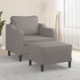Sillón con taburete tela gris taupe 60 cm de , Sofás - Ref: Foro24-3201134, Precio: 188,75 €, Descuento: %