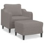 Sillón con taburete tela gris taupe 60 cm de , Sofás - Ref: Foro24-3201134, Precio: 188,75 €, Descuento: %