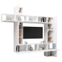 Set de mueble para TV de 9 piezas madera de ingeniería blanco by , TV Furniture - Ref: Foro24-3078738, Price: 422,92 €, Disco...