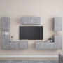 Set muebles de salón TV 7 pzas madera ingeniería gris hormigón von , TV-Möbel - Ref: Foro24-3079092, Preis: 230,63 €, Rabatt: %