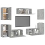 Set muebles de salón TV 7 pzas madera ingeniería gris hormigón von , TV-Möbel - Ref: Foro24-3079092, Preis: 230,63 €, Rabatt: %