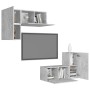 Set muebles de salón TV 4 pzas madera ingeniería gris hormigón von , TV-Möbel - Ref: Foro24-3079108, Preis: 120,35 €, Rabatt: %