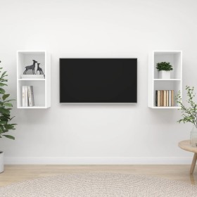 Muebles de pared para TV 2 uds madera contrachapada blanco von , TV-Möbel - Ref: Foro24-3079844, Preis: 70,56 €, Rabatt: -5%%
