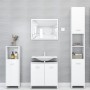 Armario de baño madera contrachapada blanco brillo 30x30x95 cm de , Muebles de baño - Ref: Foro24-802594, Precio: 63,14 €