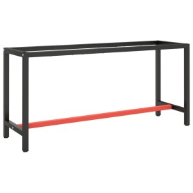 Estructura banco de trabajo metal negro y rojo mate 170x50x79cm von , Tischbeine - Ref: Foro24-151452, Preis: 107,96 €, Rabat...