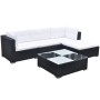 Set de muebles de jardín 5 pzas y cojines ratán sintético negro de , Conjuntos de jardín - Ref: Foro24-42740, Precio: 371,53 ...