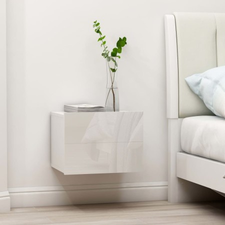 Mesita de noche madera contrachapada blanco brillo 40x30x30cm by , Nightstands - Ref: Foro24-801065, Price: 48,79 €, Discount: %