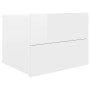 Mesita de noche madera contrachapada blanco brillo 40x30x30cm by , Nightstands - Ref: Foro24-801065, Price: 48,79 €, Discount: %