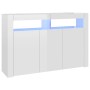 Aparador con luces LED blanco brillante 115,5x30x75 cm by , Sideboards - Ref: Foro24-804343, Price: 169,33 €, Discount: %