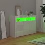 Aparador con luces LED blanco brillante 115,5x30x75 cm by , Sideboards - Ref: Foro24-804343, Price: 169,33 €, Discount: %