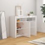 Aparador con luces LED blanco brillante 115,5x30x75 cm by , Sideboards - Ref: Foro24-804343, Price: 169,33 €, Discount: %