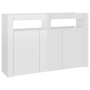Aparador con luces LED blanco brillante 115,5x30x75 cm by , Sideboards - Ref: Foro24-804343, Price: 169,33 €, Discount: %