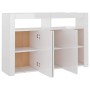 Aparador con luces LED blanco brillante 115,5x30x75 cm by , Sideboards - Ref: Foro24-804343, Price: 169,33 €, Discount: %