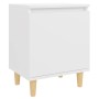 Mesita de noche con patas de madera maciza blanco 40x30x50 cm by , Nightstands - Ref: Foro24-805815, Price: 40,29 €, Discount: %
