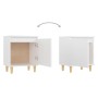 Mesita de noche con patas de madera maciza blanco 40x30x50 cm by , Nightstands - Ref: Foro24-805815, Price: 40,29 €, Discount: %