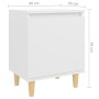 Mesita de noche con patas de madera maciza blanco 40x30x50 cm by , Nightstands - Ref: Foro24-805815, Price: 40,29 €, Discount: %