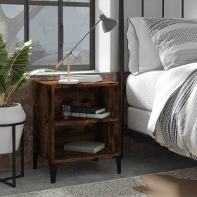 Mesita de noche con patas de metal roble ahumado 40x30x50 cm von , Nachttische - Ref: Foro24-813104, Preis: 32,44 €, Rabatt: ...