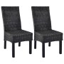 Sillas de comedor ratán Kubu y madera mango negro 2 unidades by , dining chairs - Ref: Foro24-246656, Price: 220,74 €, Discou...