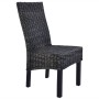 Sillas de comedor ratán Kubu y madera mango negro 2 unidades by , dining chairs - Ref: Foro24-246656, Price: 220,74 €, Discou...