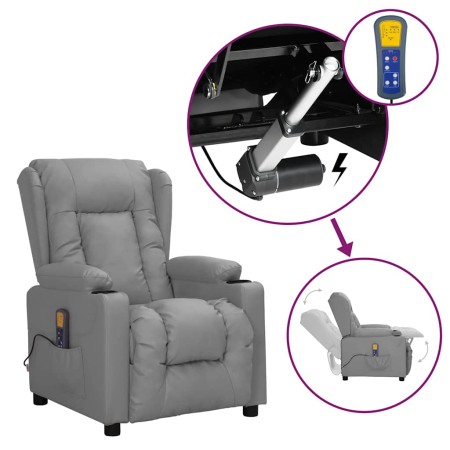 Sillón de masaje elevable cuero sintético gris by , Electric massage chairs - Ref: Foro24-3093454, Price: 288,44 €, Discount: %