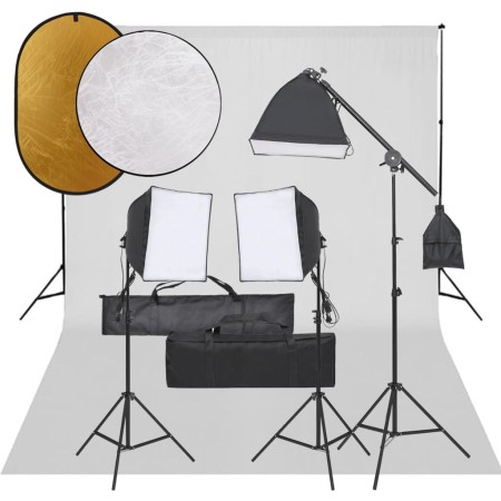 Kit de estudio fotográfico con set de luces, fondo y reflector de , Flashes e iluminaciones de estudio - Ref: Foro24-3094693,...
