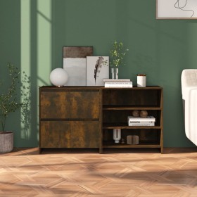 Aparador de 2 piezas madera manufacturada color roble ahumado von , Sideboards - Ref: Foro24-3098086, Preis: 122,03 €, Rabatt...