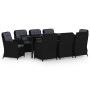 Juego de comedor de jardín 9 piezas negro de , Conjuntos de jardín - Ref: Foro24-3099564, Precio: 1,00 €, Descuento: -5%%