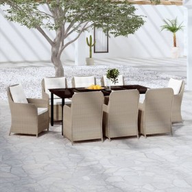 Juego de comedor de jardín 9 piezas marrón von , Gartensets - Ref: Foro24-3099558, Preis: 1,00 €, Rabatt: %