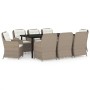Juego de comedor de jardín 9 piezas marrón von , Gartensets - Ref: Foro24-3099558, Preis: 1,00 €, Rabatt: %