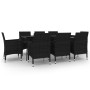 Set comedor de jardín 9 pzas y cojines ratán sintético y vidrio von , Gartensets - Ref: Foro24-3099738, Preis: 784,41 €, Raba...