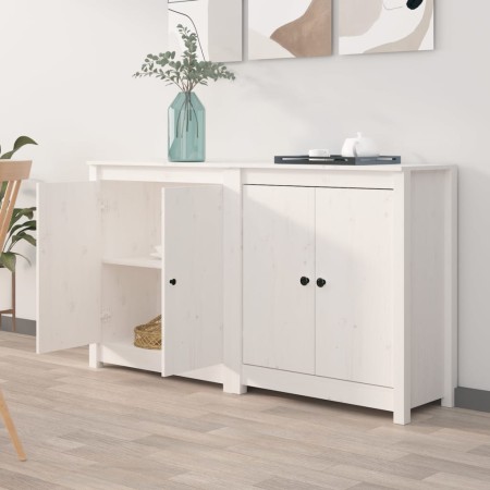 Aparador 2 uds de madera maciza de pino blanco 70x35x80 cm by , Sideboards - Ref: Foro24-3114065, Price: 201,60 €, Discount: %