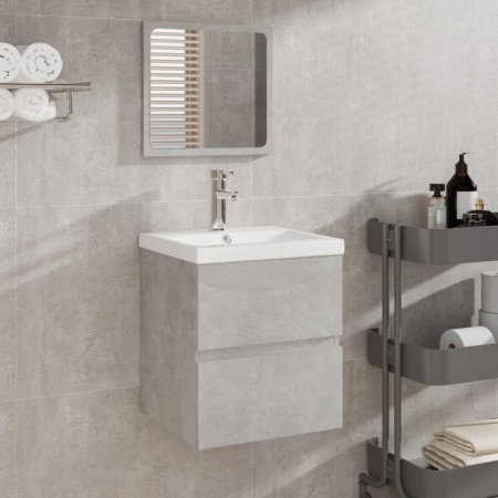 Armario de lavabo con lavamanos y espejo gris hormigón by , bathroom vanities - Ref: Foro24-3114174, Price: 149,85 €, Discoun...