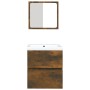 Armario de lavabo con lavamanos y espejo color roble ahumado von , Badezimmerwaschtische - Ref: Foro24-3114176, Preis: 131,08...