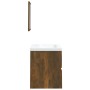 Armario de lavabo con lavamanos y espejo color roble ahumado von , Badezimmerwaschtische - Ref: Foro24-3114176, Preis: 131,08...