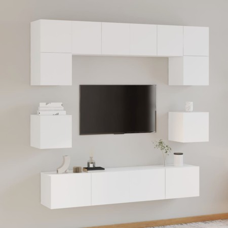Set de muebles para TV 8 piezas madera contrachapada blanco by , TV Furniture - Ref: Foro24-3114406, Price: 286,58 €, Discoun...